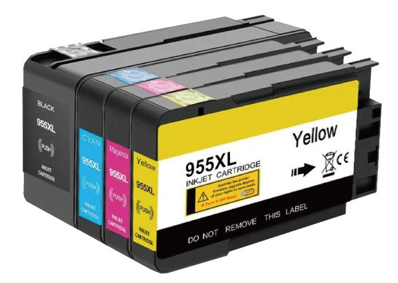 TechWarehouse 955XL Compatible Set of 4 Compatible Inks Bk/C/M/Y for HP Compatible for HP