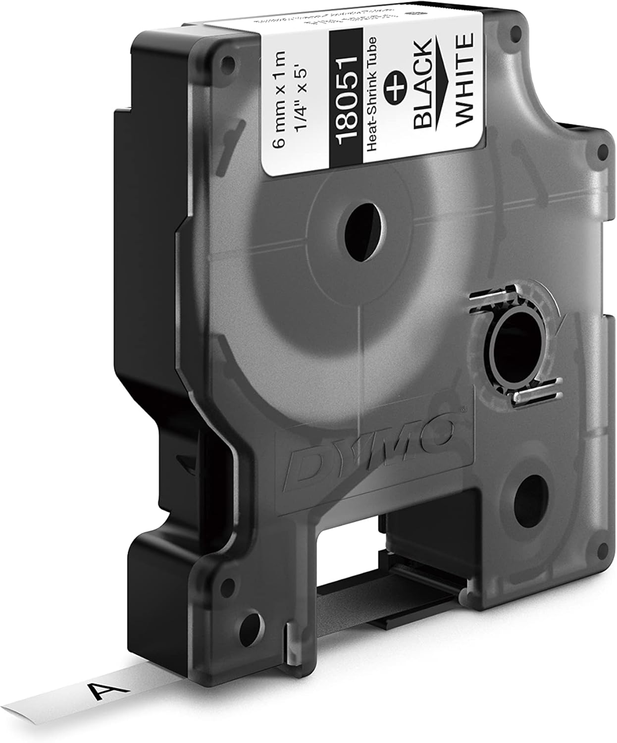 TechWarehouse 18051 Dymo Rhino Heat-Shrink 6mm x 1.5m Black on White Dymo