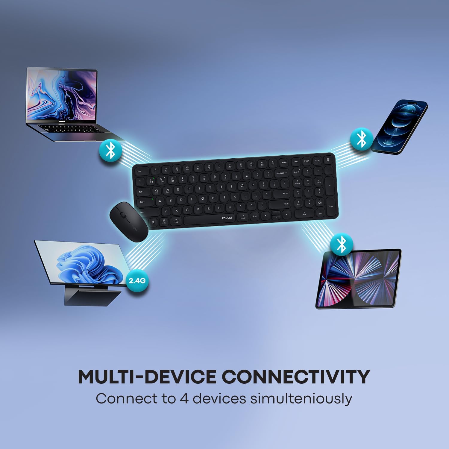 TechWarehouse Rapoo 9320M Wireless Keyboard & Mouse Combo Rapoo