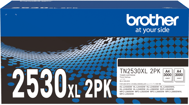 TechWarehouse TN2530XL Brother 2 Pack High Capacity Black Toner Brother