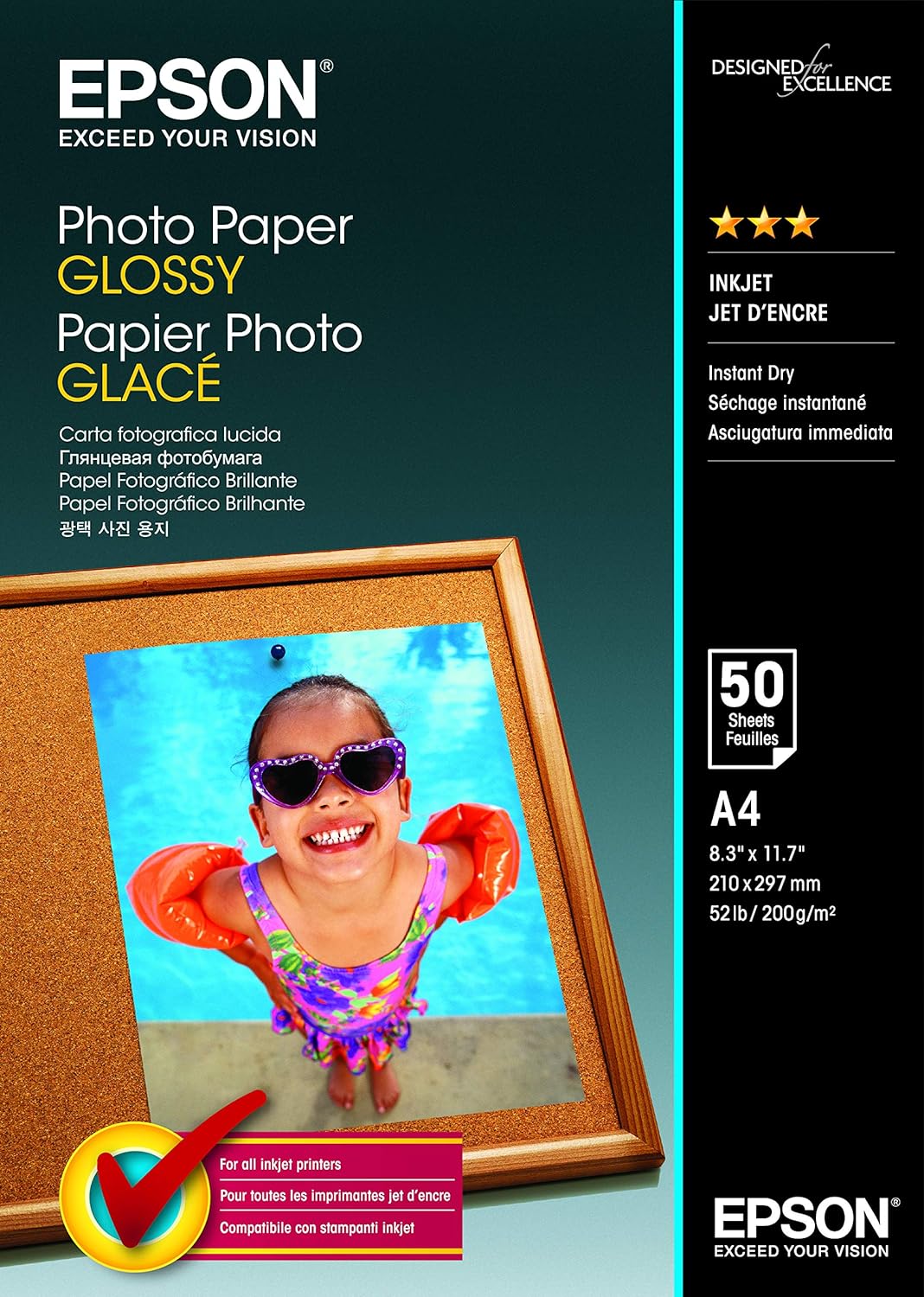 TechWarehouse A4 200gsm Epson Glossy Photo Paper 50 sheets Epson