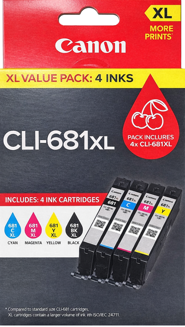 TechWarehouse CLI-681XLVP Canon Hi Capacity Value Pack Bk/C/M/Y Canon