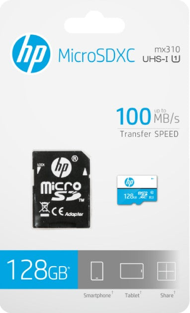 TechWarehouse HP U1 128GB USH-I microSDXC Card w/ Adapter HP
