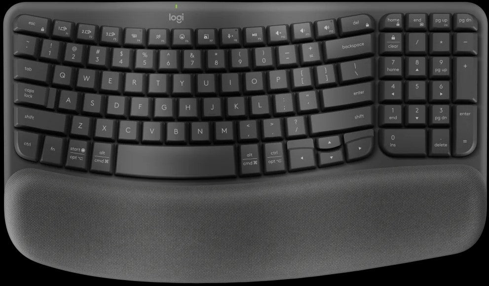 TechWarehouse Logitech K380 Wave Keys Wireless Ergonomic Keyboard - Graphite Logitech