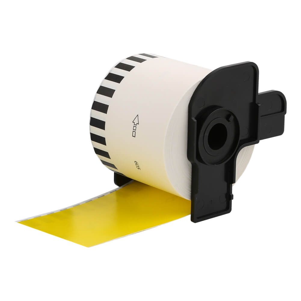 TechWarehouse DK44605 Compatible 62mm Continuous Removable Paper Tape Yellow Compatible for Brother