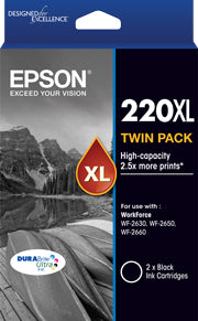 TechWarehouse 220XL Epson High Capacity Twin Black Ink Cartridge Epson