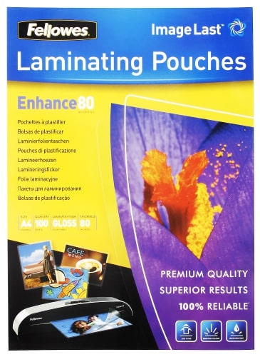 TechWarehouse Fellowes Laminating Pouches A4 80 Micron Pack 100 Fellowes
