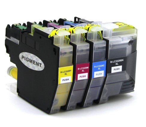 TechWarehouse LC3329XL Compatible Set of 4 - Bk/C/M/Y for Brother Compatible for Brother