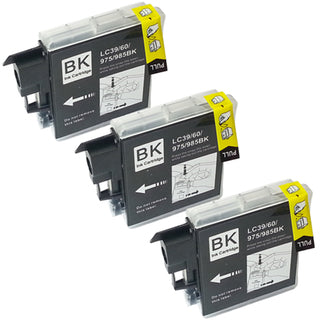 TechWarehouse LC39BK Compatible Brother Black Triple Set Compatible for Brother