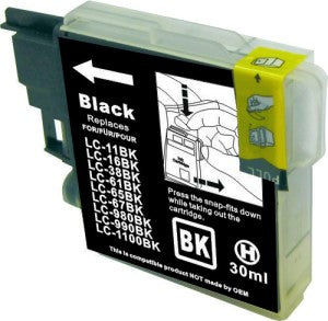 TechWarehouse LC67BK / LC38BK Compatible Black Cartridge for Brother Compatible for Brother