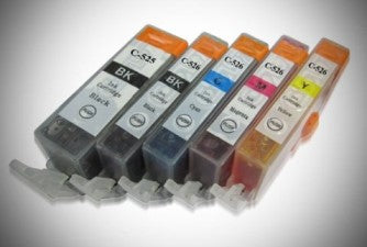 TechWarehouse CLI-526 Compatible Canon Set - 5 Ink cartridges Compatible for Canon