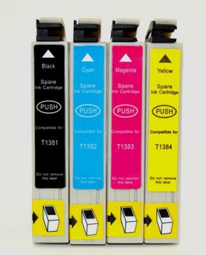 TechWarehouse 138 Compatible Cartridge Set of 4 (Bk/C/M/Y) for Epson Compatible for Epson