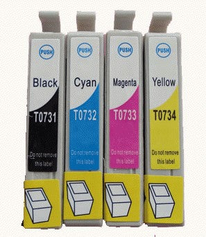 TechWarehouse 73N Compatible Cartridge Set of 4 (Bk/C/M/Y) for Epson Compatible for Epson