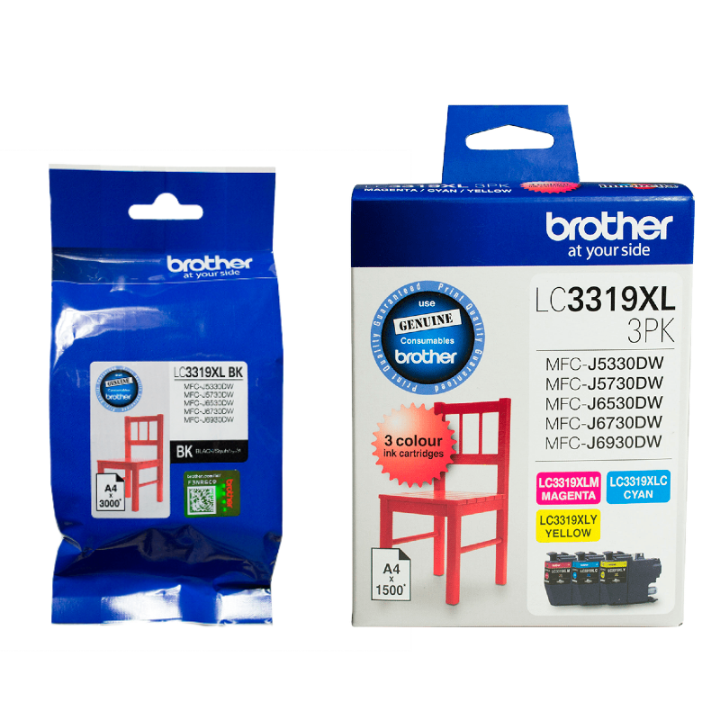 TechWarehouse LC3319XL Brother High Capacity Set of 4 Cartridges Brother