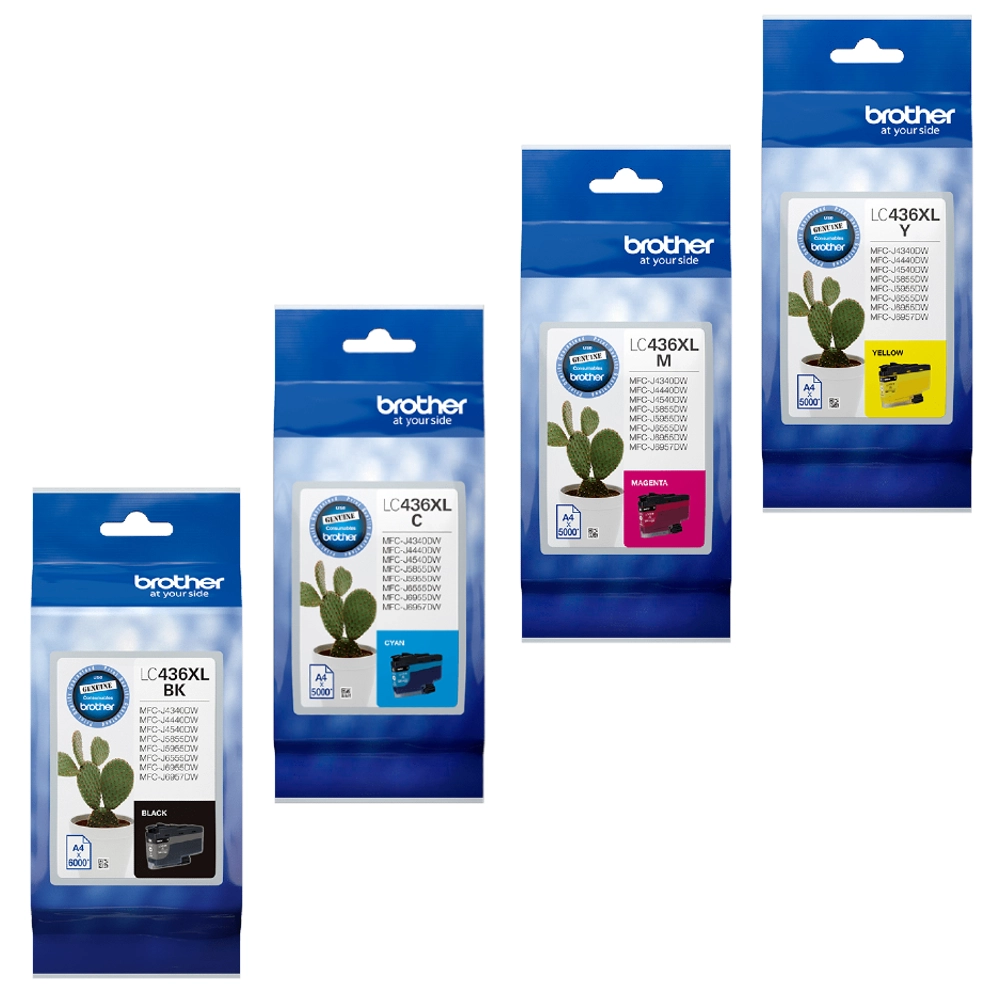 TechWarehouse LC436XL Brother High Yield 4 Cartridge Value Pack - B/C/M&Y Ink Cartridges Brother