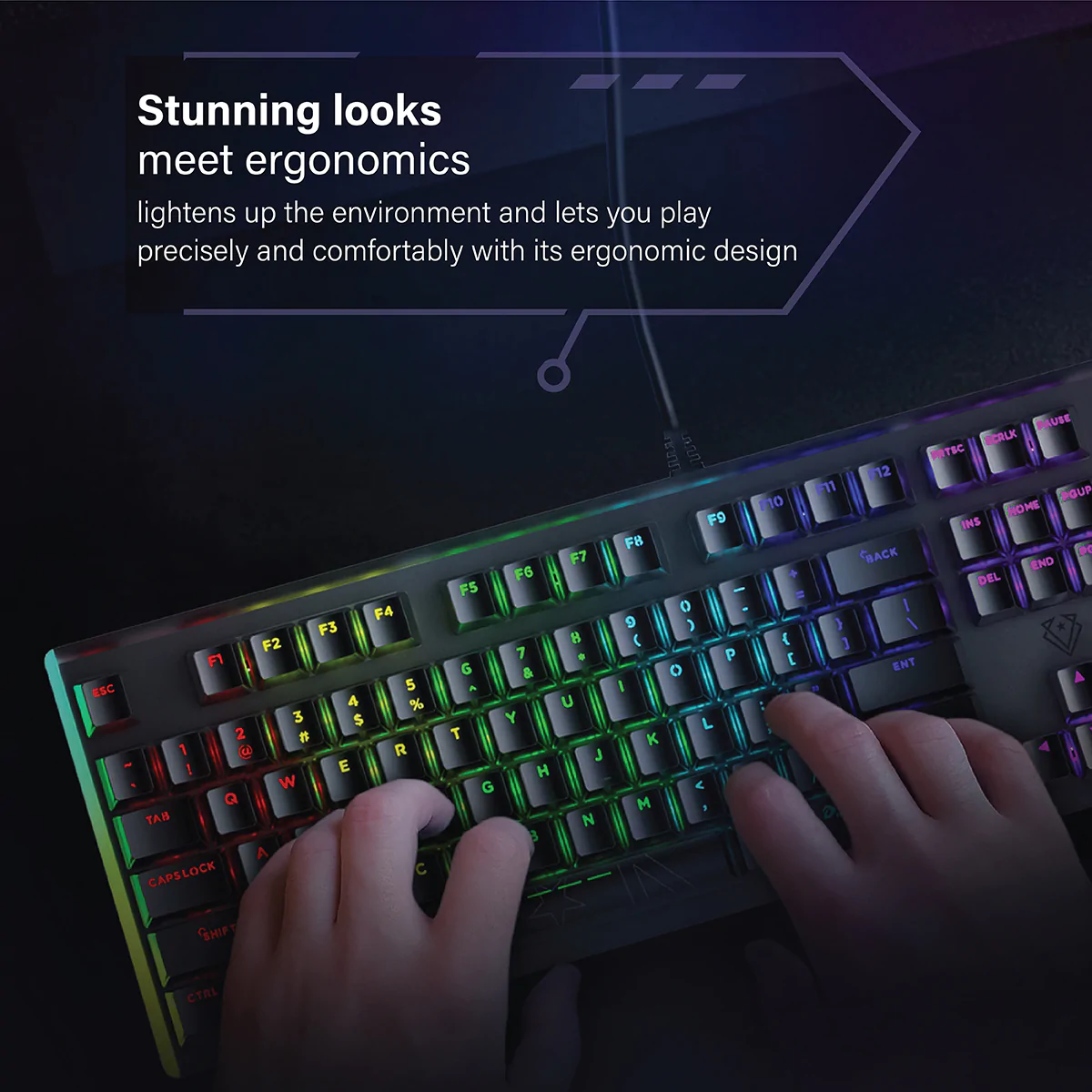 TechWarehouse VERTUX High Performance Wired Mechanical Gaming Keyboard Vertux