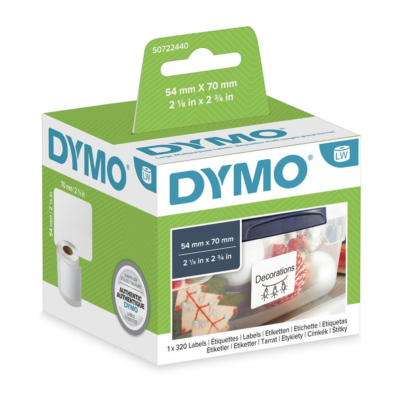 TechWarehouse S0722440 Dymo LW 54mm x 70mm 320 Labels per Roll Dymo