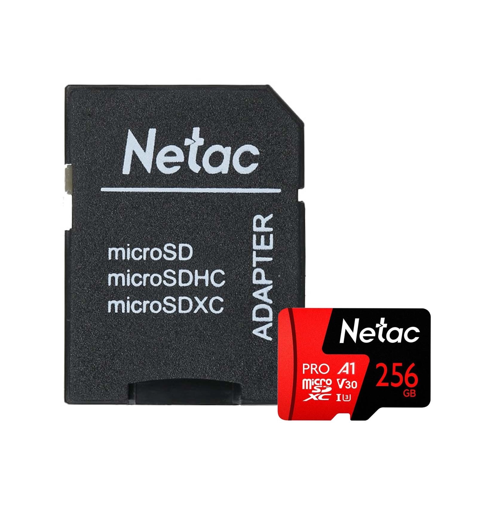 TechWarehouse Netac P500 Extreme Pro 256GB V30 UHS-I Micro SDXC Card w/ Adapter Netac