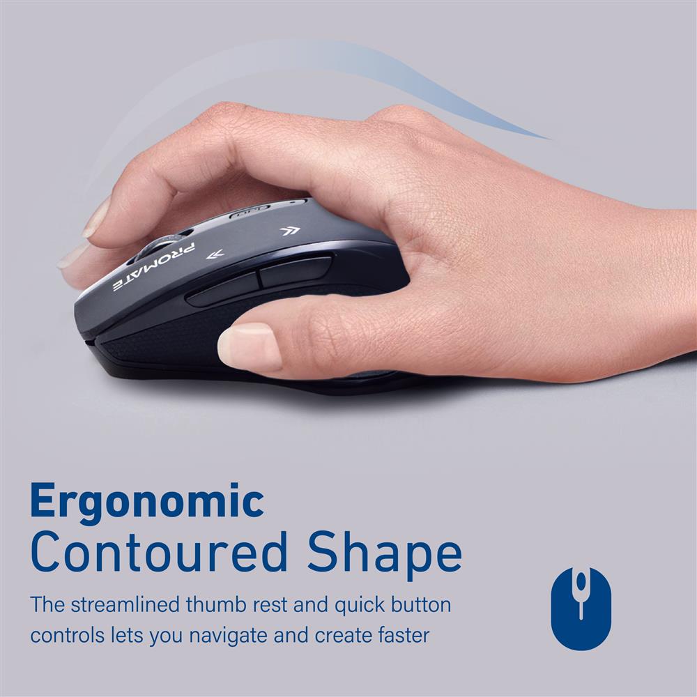 TechWarehouse Promate EZGrip Ergonomic Wireless Mouse Promate