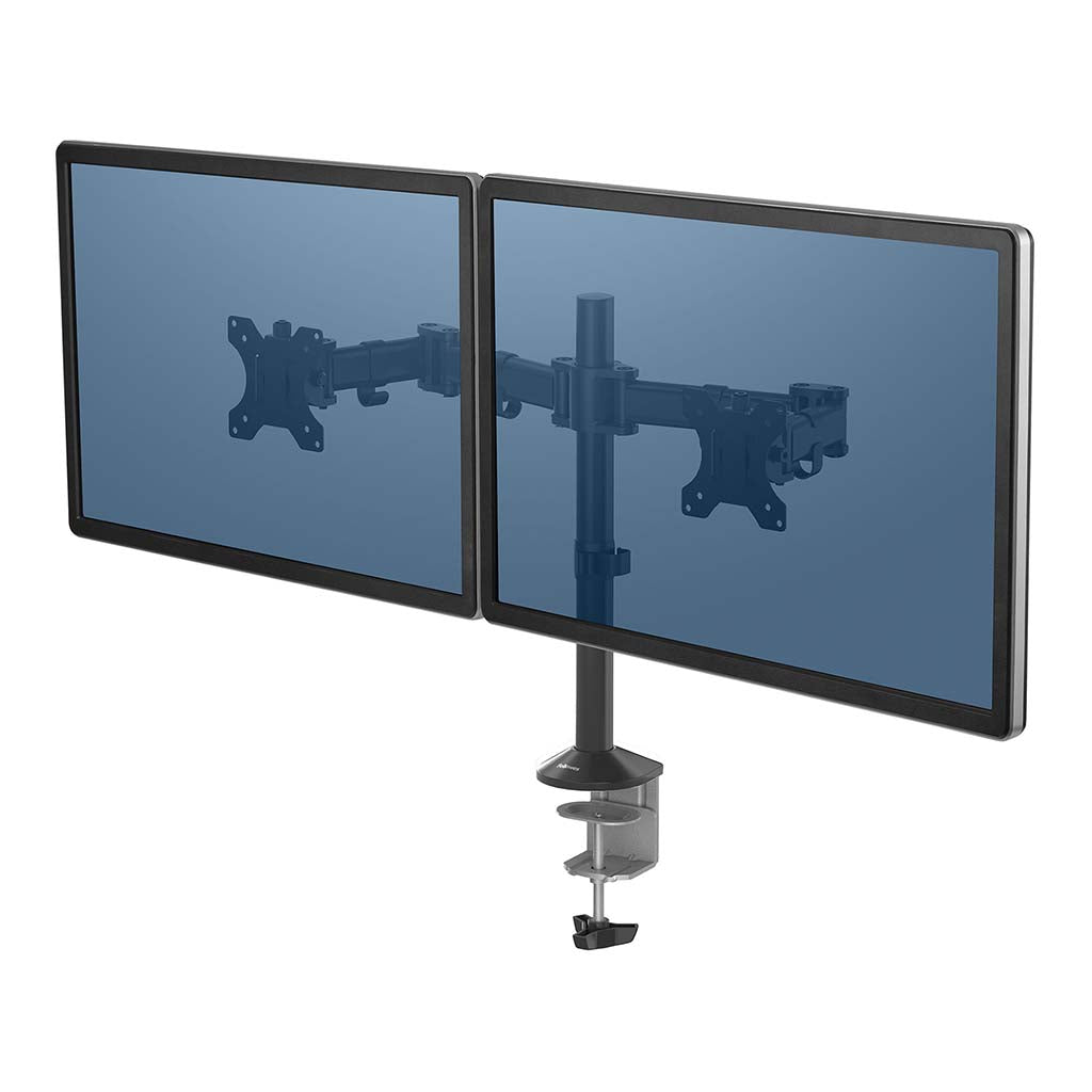 TechWarehouse Fellowes Reflex Desk Mount for Dual Monitor VESA 75x75 & 100x100 Fellowes