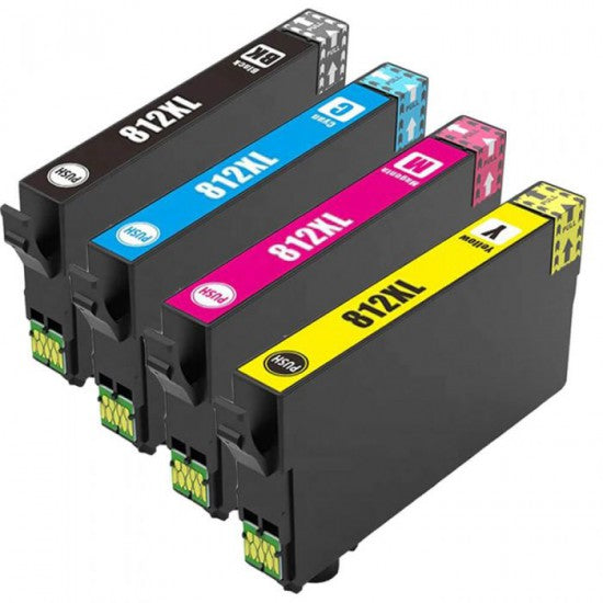 TechWarehouse 812XL Compatible High Capacity Ink Cartridge Set of 4 Compatible for Epson