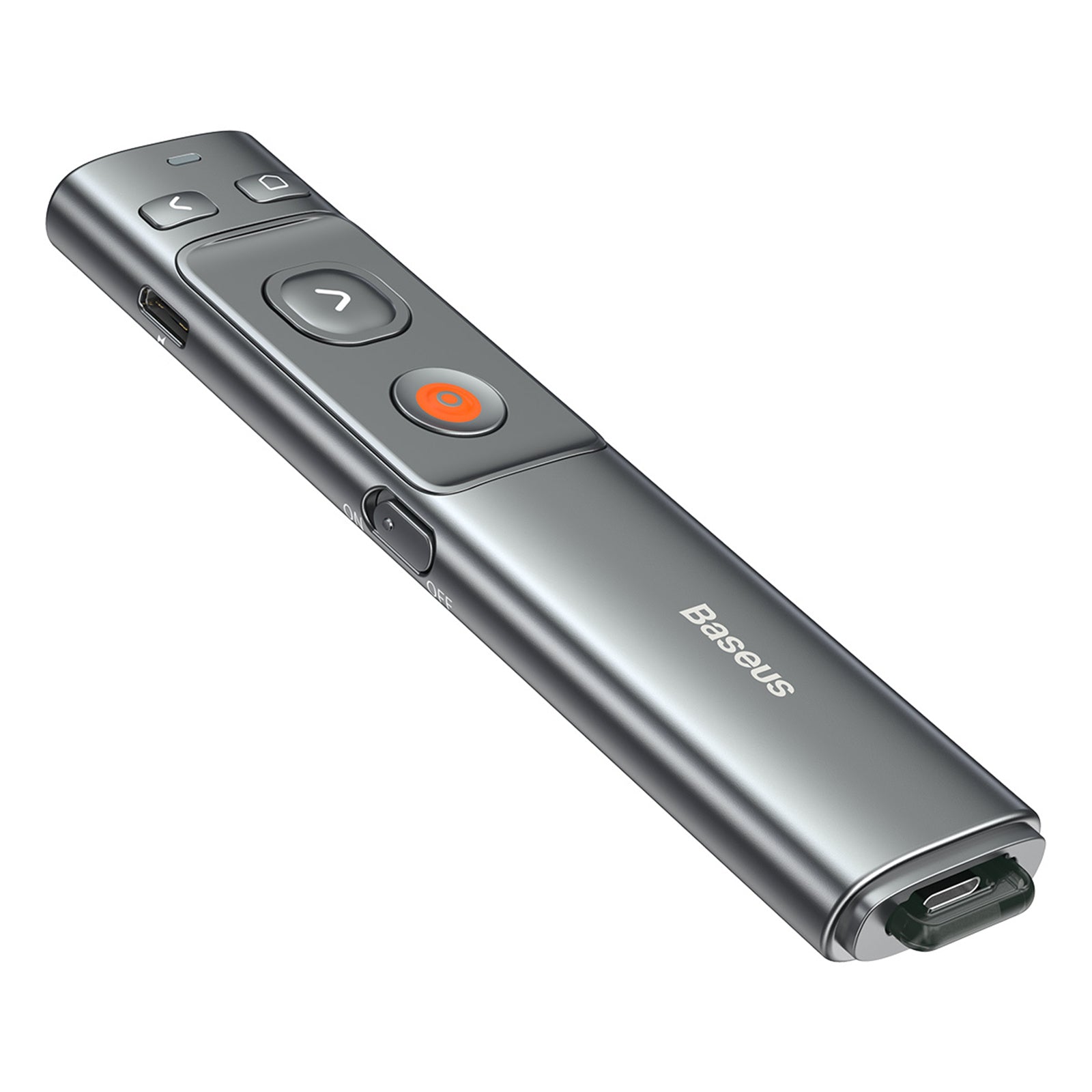 Baseus Orange Dot Wireless Presenter Rechargeable (Red Laser) Grey