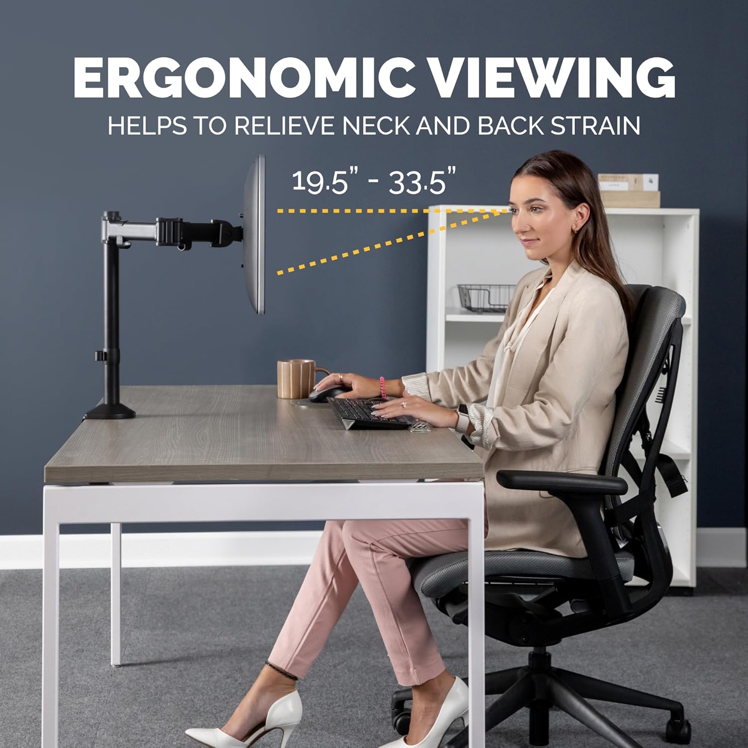TechWarehouse Fellowes Reflex Desk Mount for Single Monitor VESA 75x75 & 100x100 Fellowes