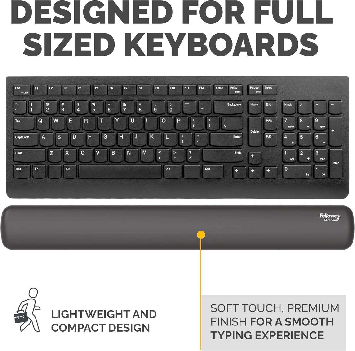 TechWarehouse Fellowes Breyta Wrist Rest Black Fellowes