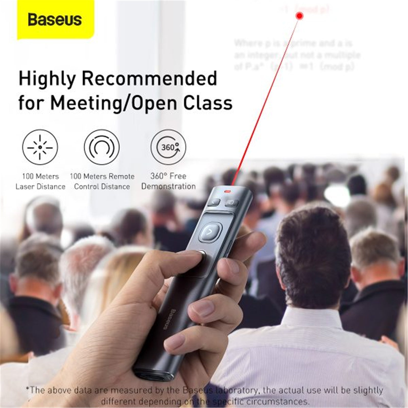 Baseus Orange Dot Wireless Presenter Rechargeable (Red Laser) Grey
