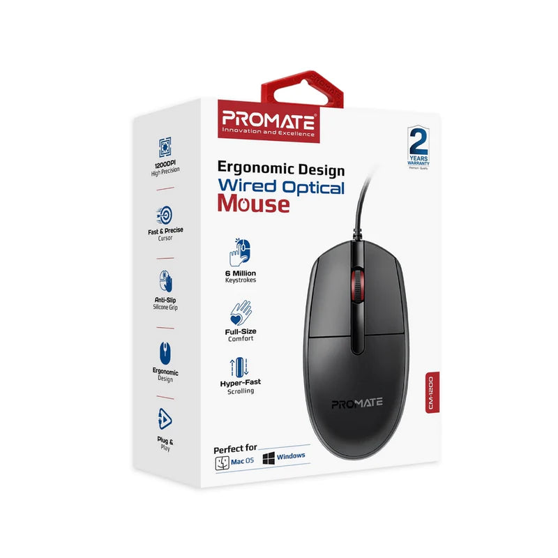 TechWarehouse PROMATE CM-1200 Wired Mouse Promate