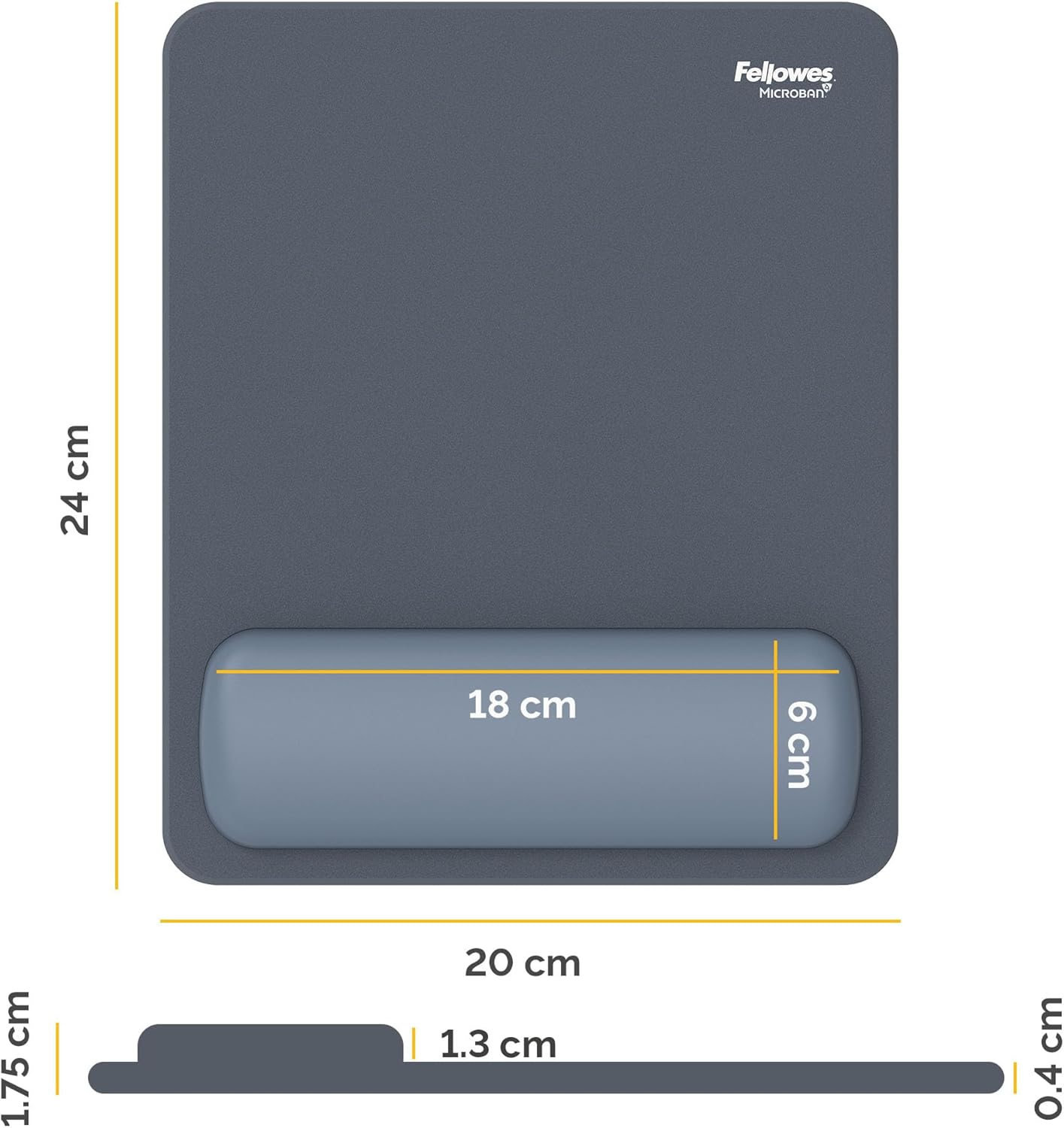 TechWarehouse Fellowes Breyta Mouse Pad Wrist Rest Marine Fellowes