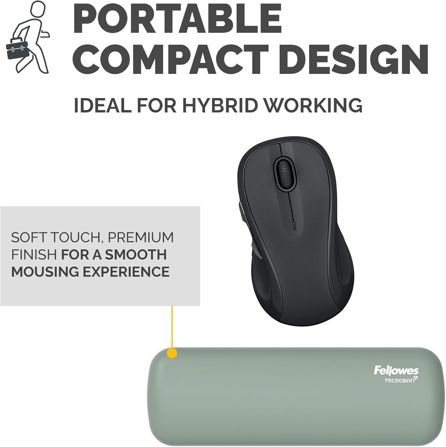 TechWarehouse Fellowes Breyta Palm Rest Sage Fellowes
