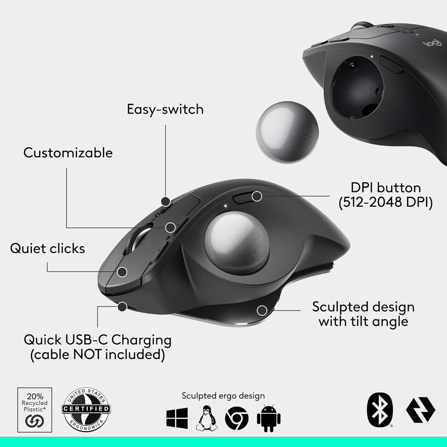 TechWarehouse Logitech MX Ergo S Wireless Trackball Logitech