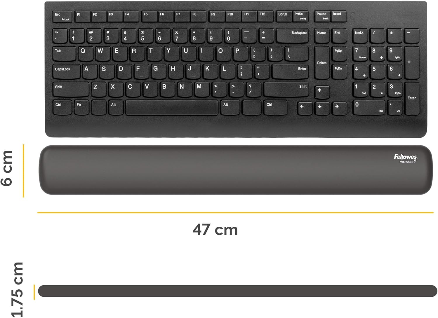 TechWarehouse Fellowes Breyta Wrist Rest Black Fellowes