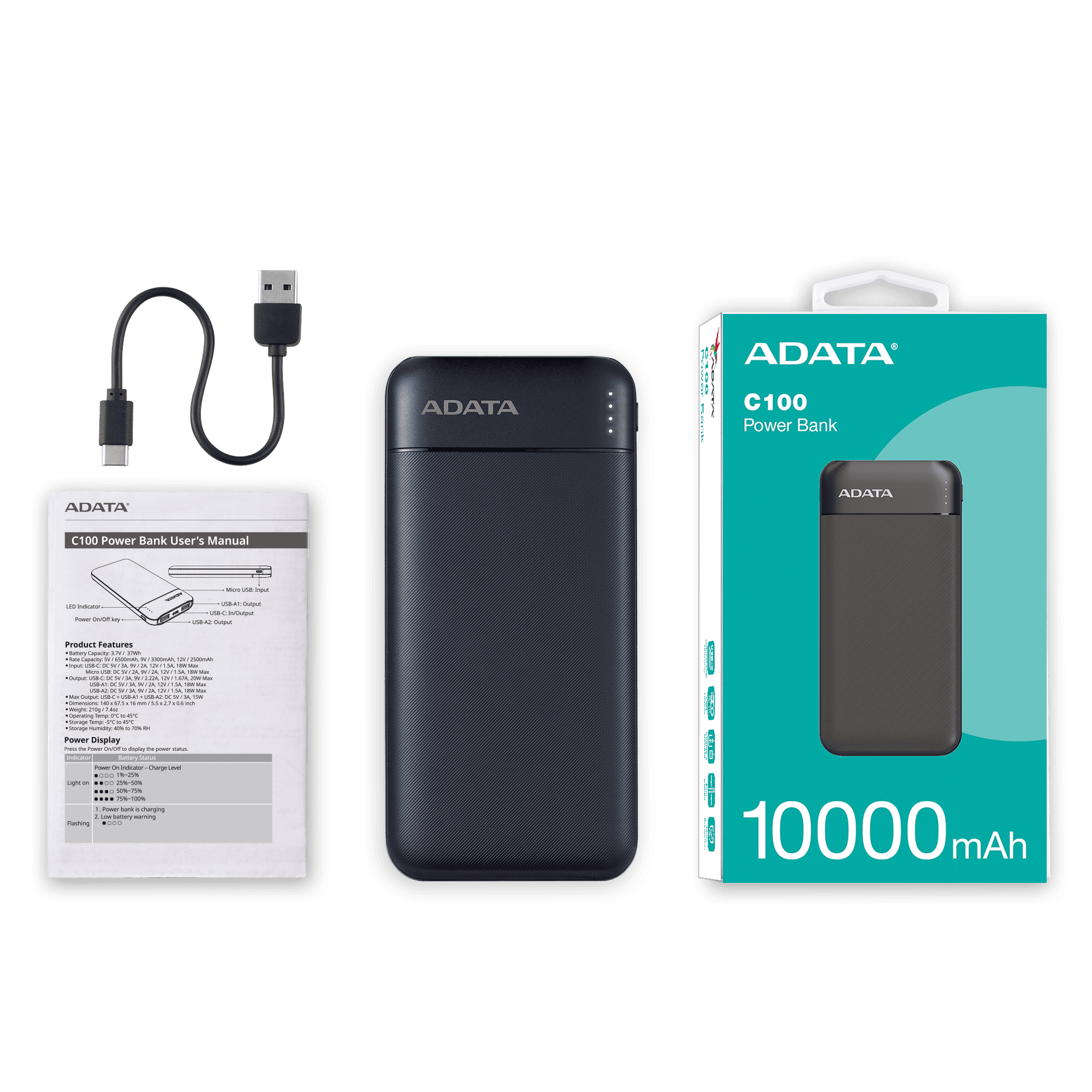 TechWarehouse ADATA C100 Power Bank 10000 mAh Adata