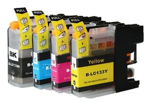 TechWarehouse LC133 Compatible Set of 4 - Bk/C/M/Y for Brother Compatible for Brother