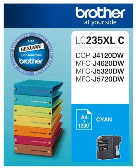 LC235XLC Brother High Yield Cyan Ink Cartridge