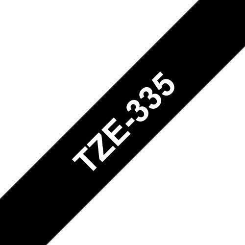 TZe-335 Compatible 12mm x 8m White on Black Laminated Tape for Brother