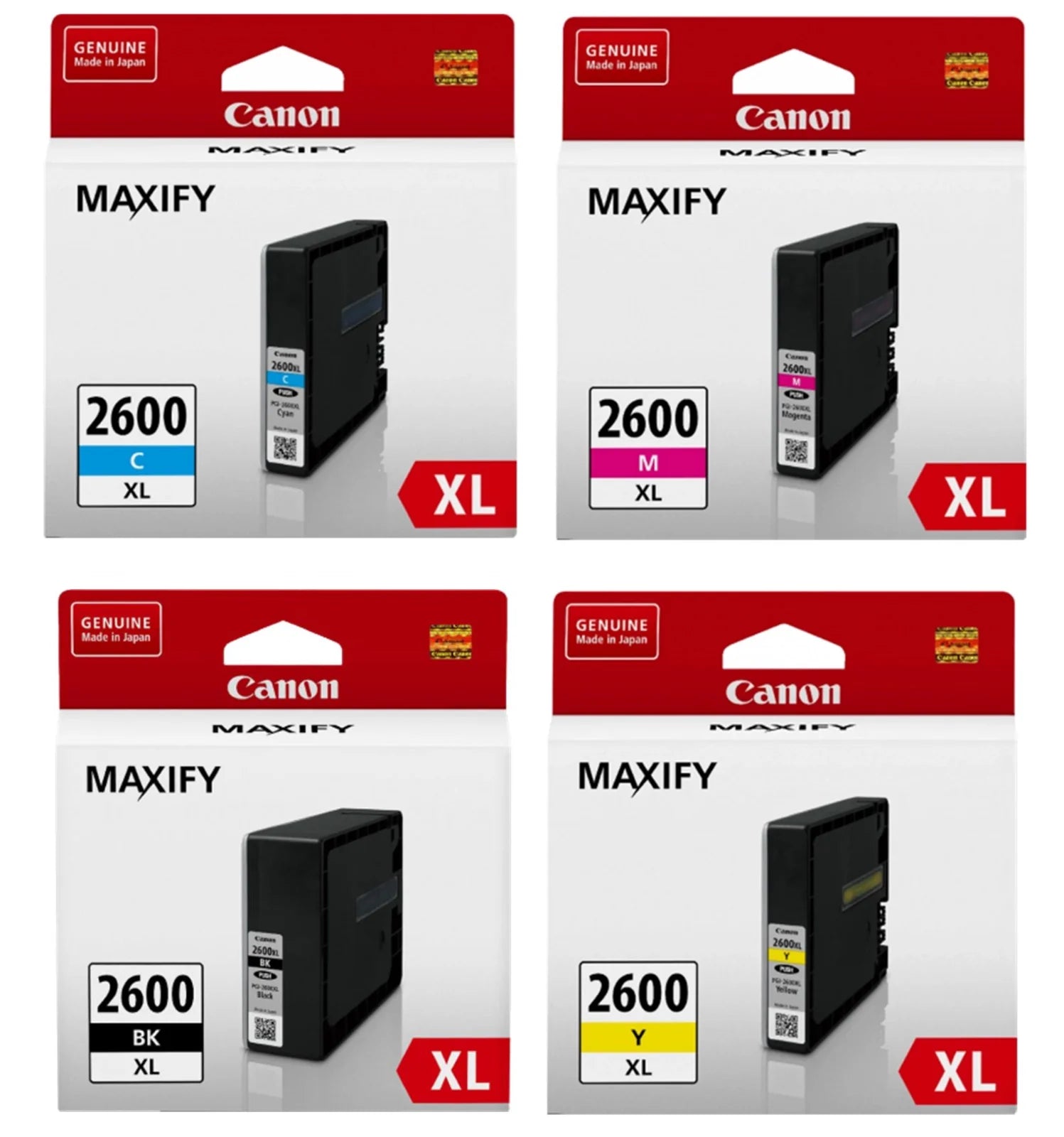 PGI-2600XL Canon High Capacity Set - 4 Cartridges