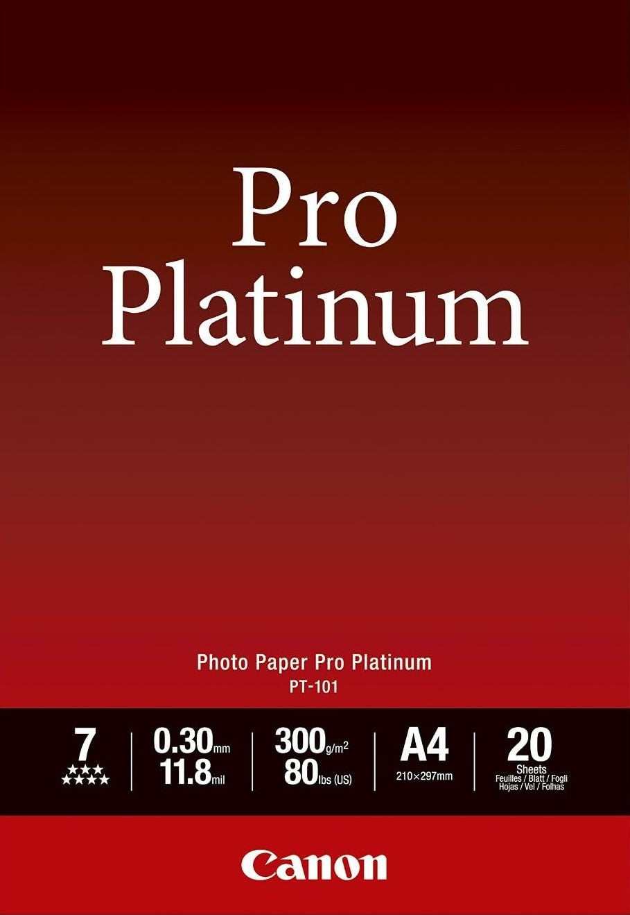TechWarehouse A4 300gsm Canon Photo Paper Pro Platinum 20 sheets Canon