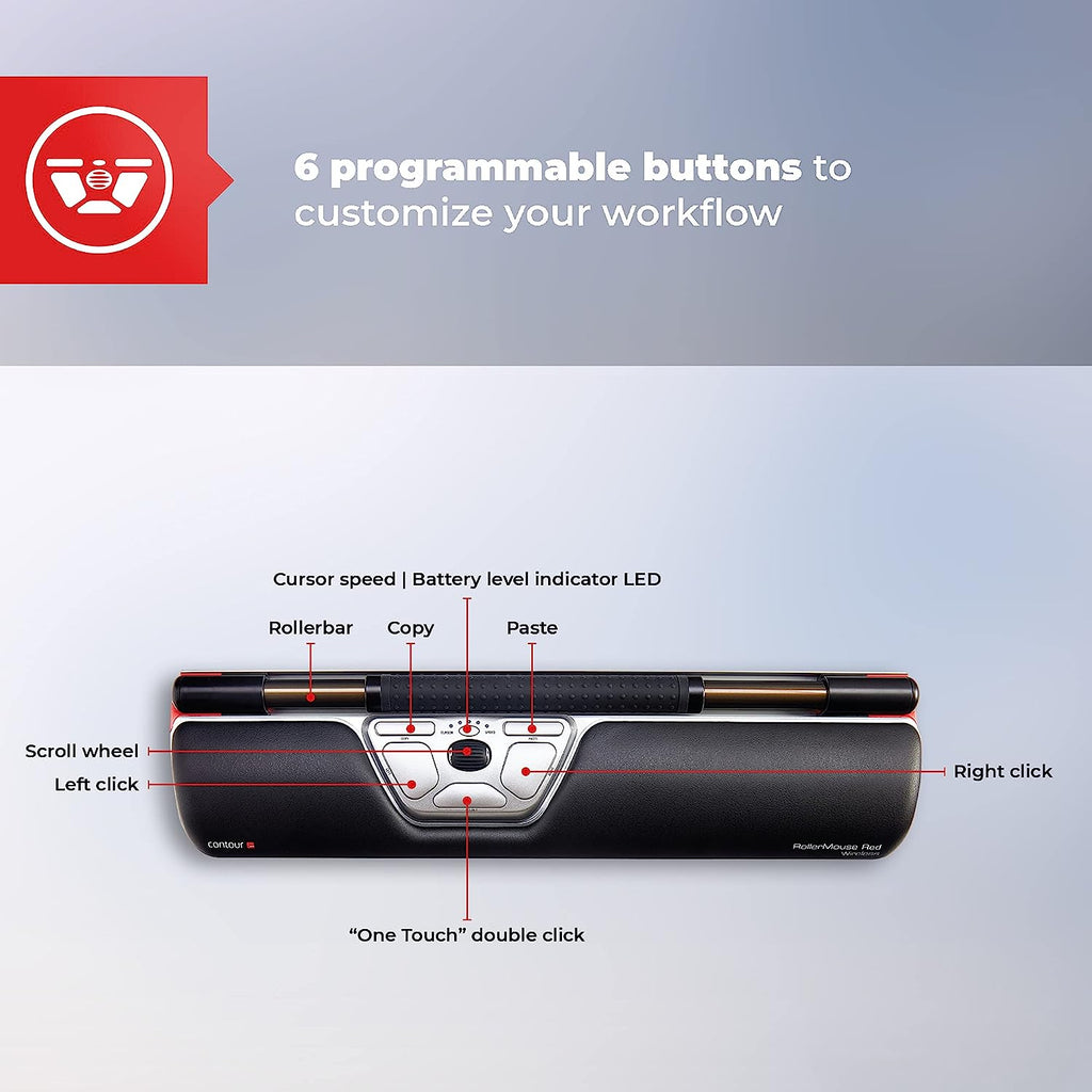 Roller Mouse Features Contour Roller Mouse Red