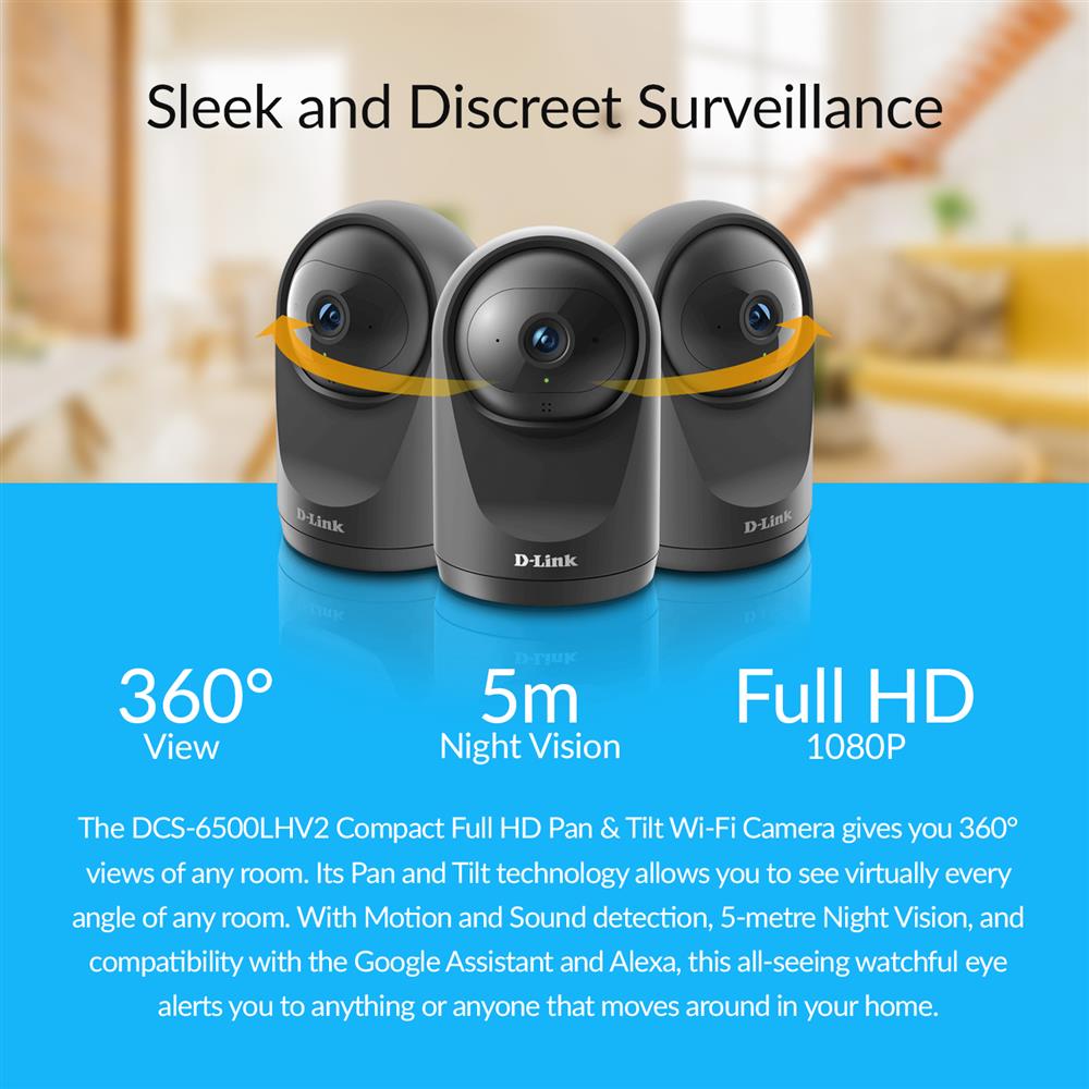 TechWarehouse D-Link Compact V2 Full HD Pan & Tilt Wi-Fi Camera D-Link