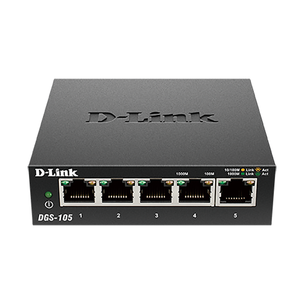 D-Link 5-Port Gigabit Desktop Switch Ports shown