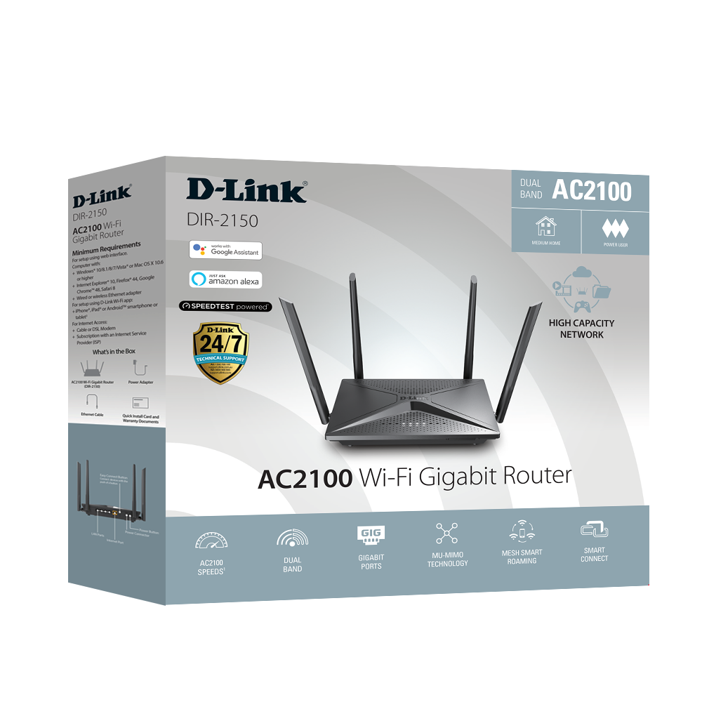 D-Link AC2100 Wi-Fi Gigabit Router box Packaging