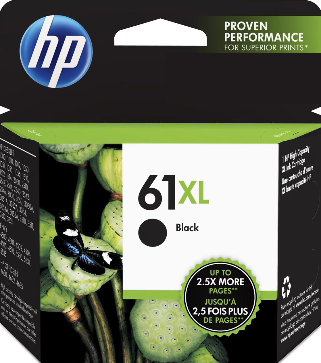 61XL HP High Capacity Black Cartridge