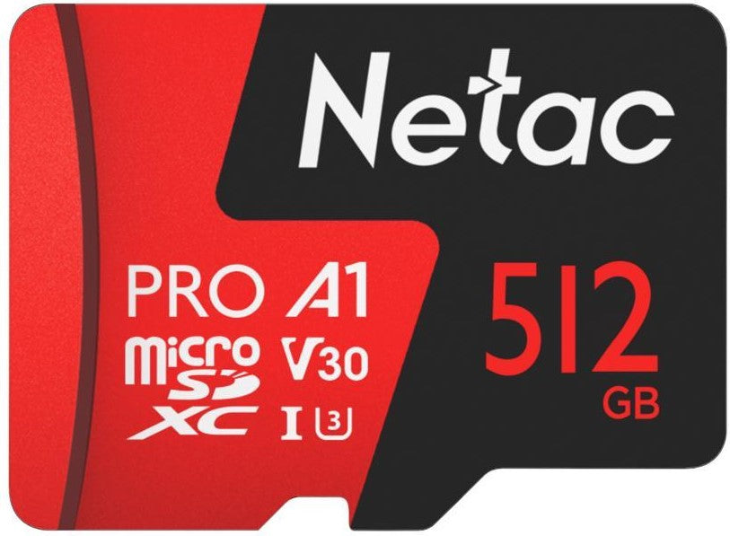 TechWarehouse Netac P500 Extreme Pro 512GB V30 UHS-I Micro SDXC Card w/ Adapter Netac