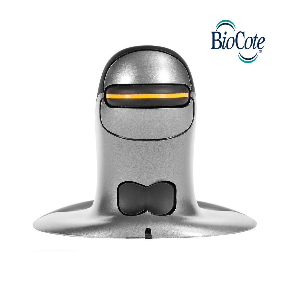 Penguin Ambidextrous Wireless Vertical Mouse - Medium (Bluetooth) Front View BioCote