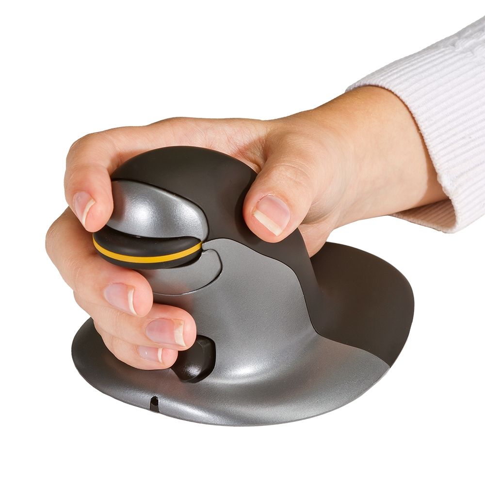 Penguin Ambidextrous Wireless Vertical Mouse - Medium (Bluetooth) showing hand grip