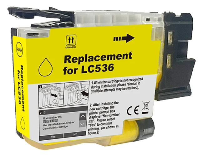 TechWarehouse LC536Y Compatible Yellow Ink Cartridge Compatible for Brother