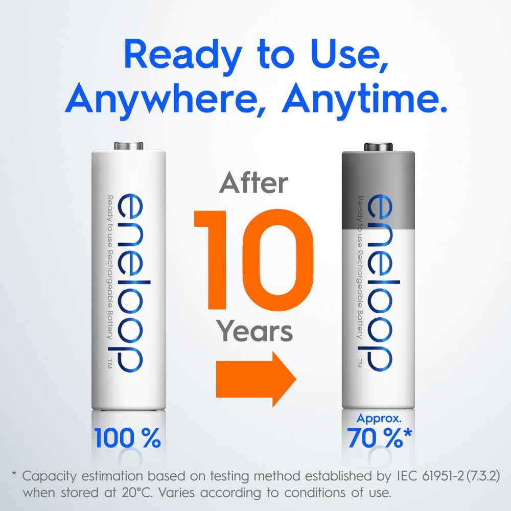 TechWarehouse Eneloop 2000 mAh Rechargable AA Batteries 4 Pack W/ Charger Panasonic